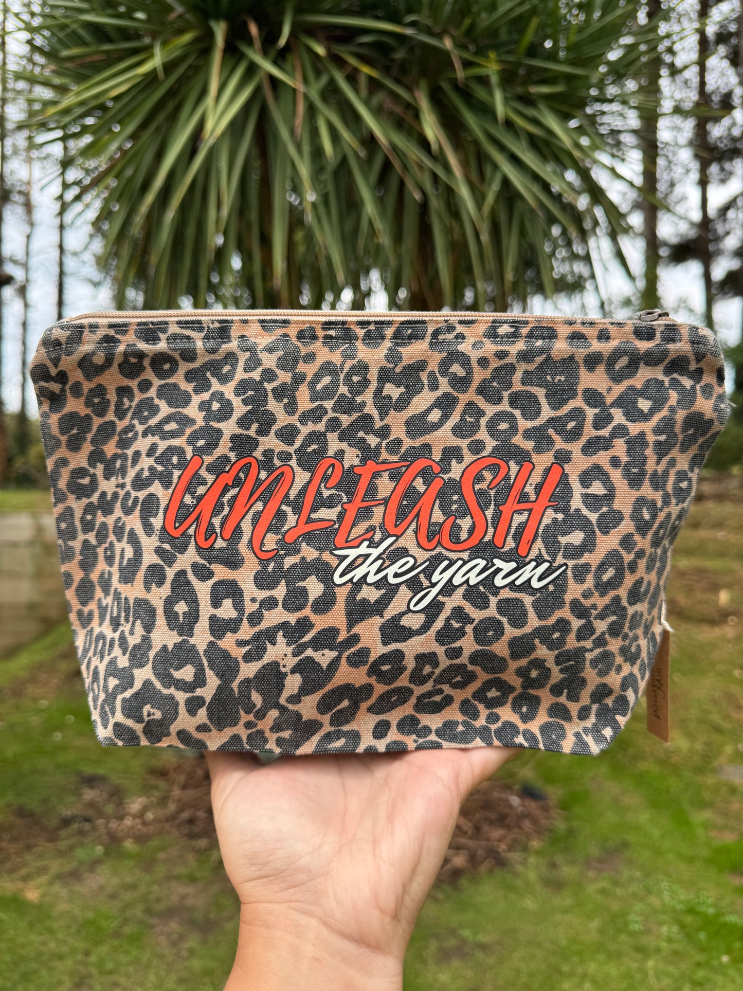 Unleash The Yarn Leopard Print Project Bag