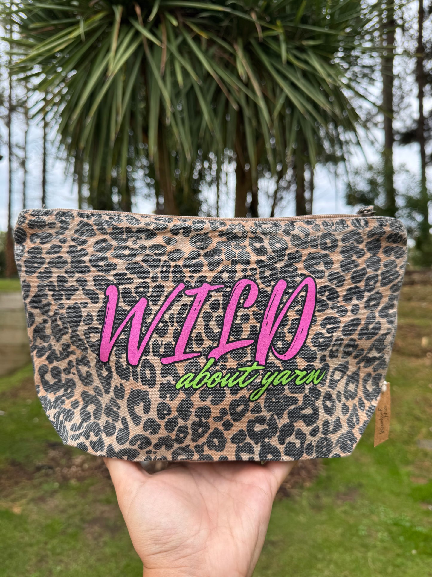 Wild About Yarn Leopard Print Project Bag