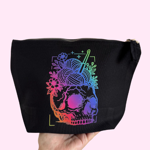 The Skeleton Crochet Zipped Project Bag